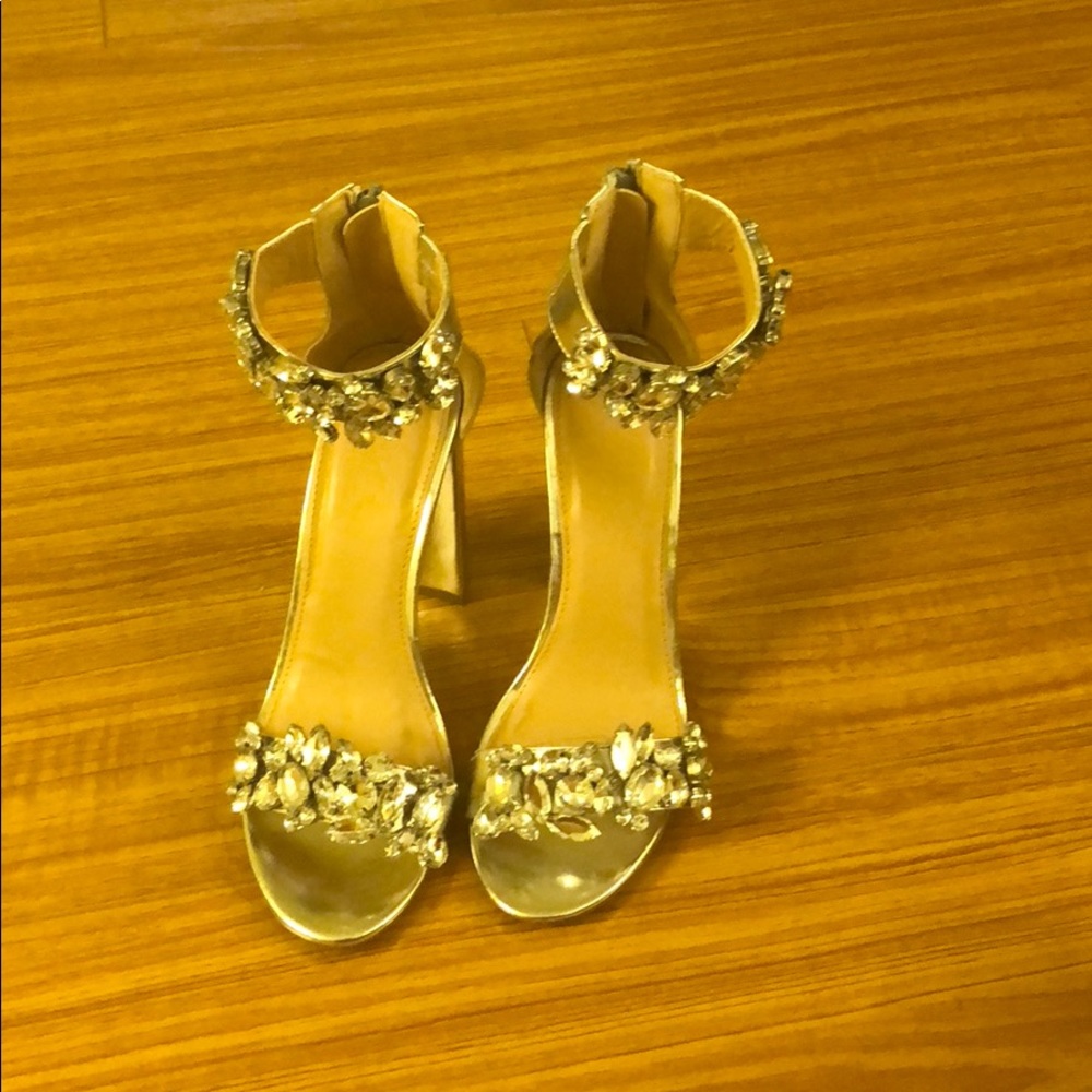 Silver Beaded Heels